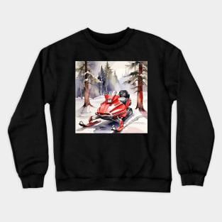 Red Snowmobile Crewneck Sweatshirt